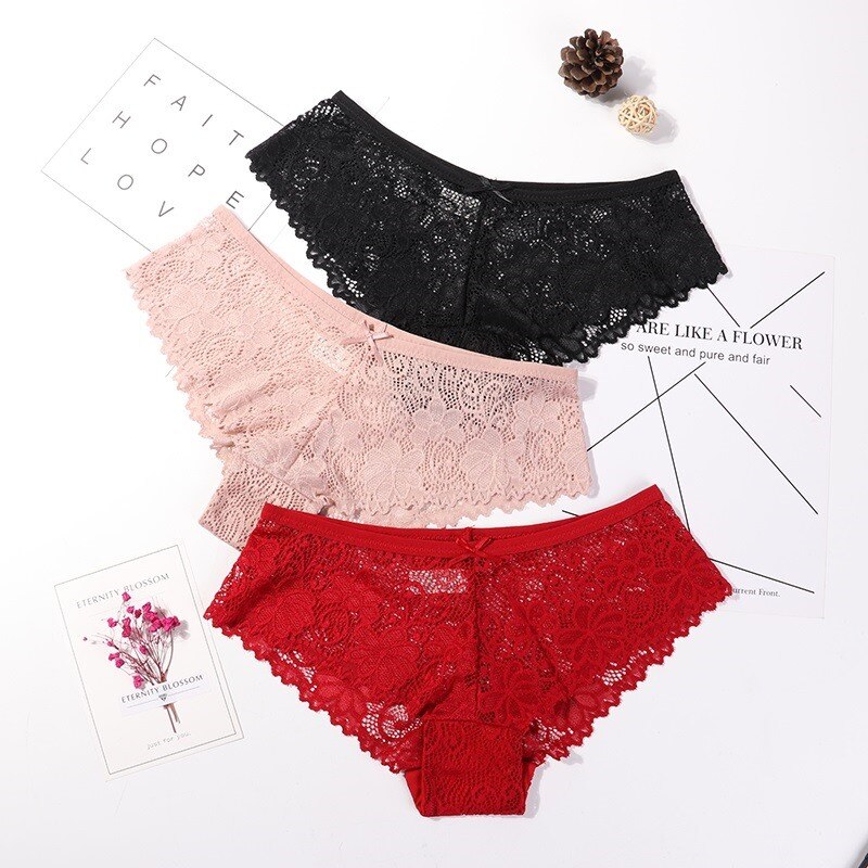 Calcinha em Renda  - Kit com 3 peças
